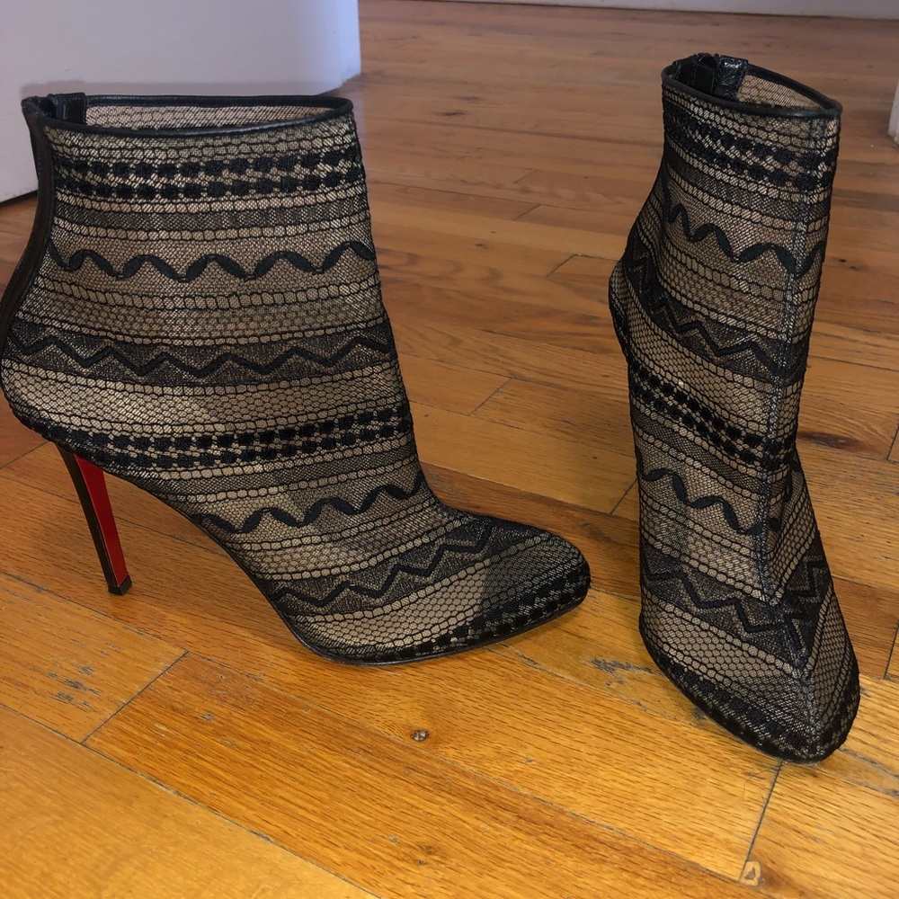 Christian Louboutin Lace Leather Boots